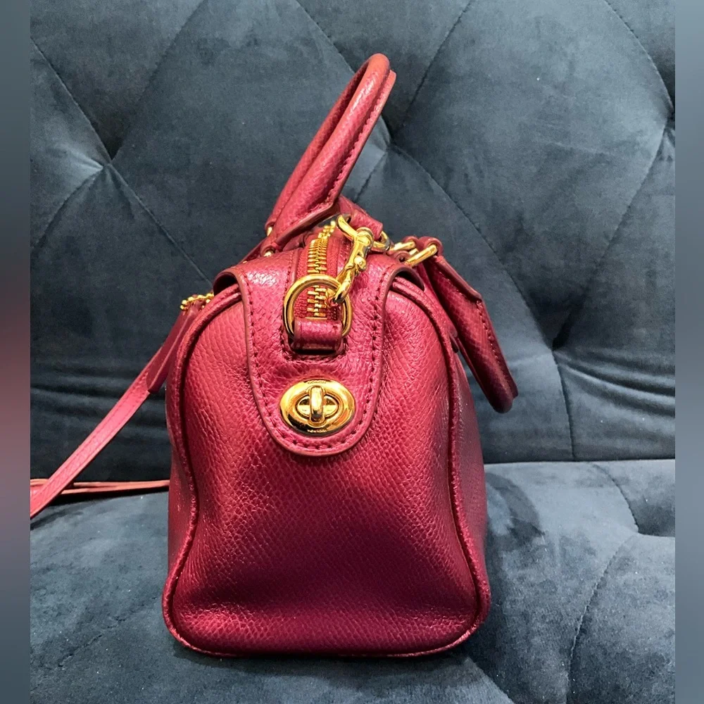 Coach baby Bennett Satchel Crossgrain Leather New without tag metallic pink - Picture 4 of 9